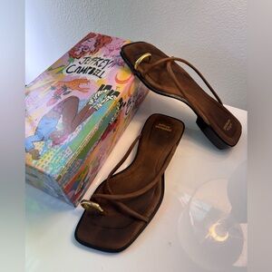 Jeffrey Campbell Tan Sandals with Gold Accent